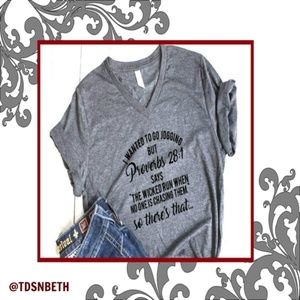 ONE BLESSED NANA Tops - NWT**BOUTIQUE** Proverbs 28:1 FUN TEE 2X ONE BLESSED NANA Tops - NWT**BOUTIQUE** Proverbs 28:1 FUN TEE 2X